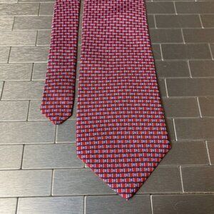American Traditions Neck Tie Mens 59.5"x4" Red Geometrical Casual Office Work